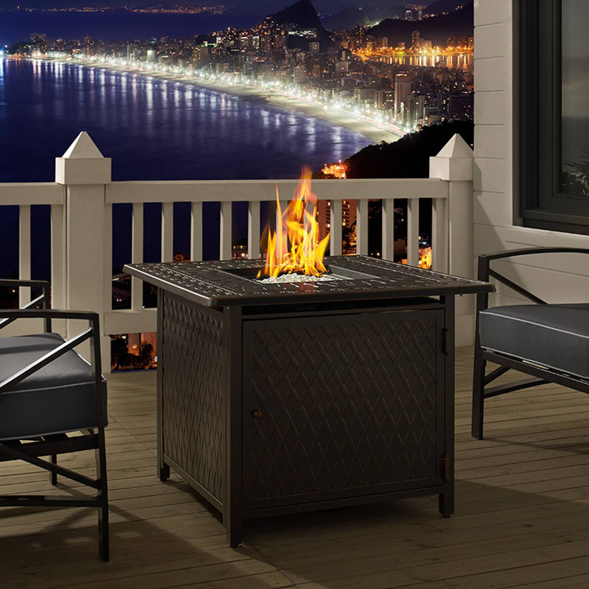 Antique Bronze Square Aluminum Fire Pit Z456406