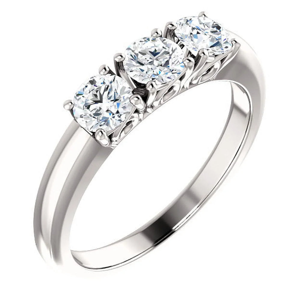 14k Yellow Gold 3-Stone Diamond Engagement Ring U7211