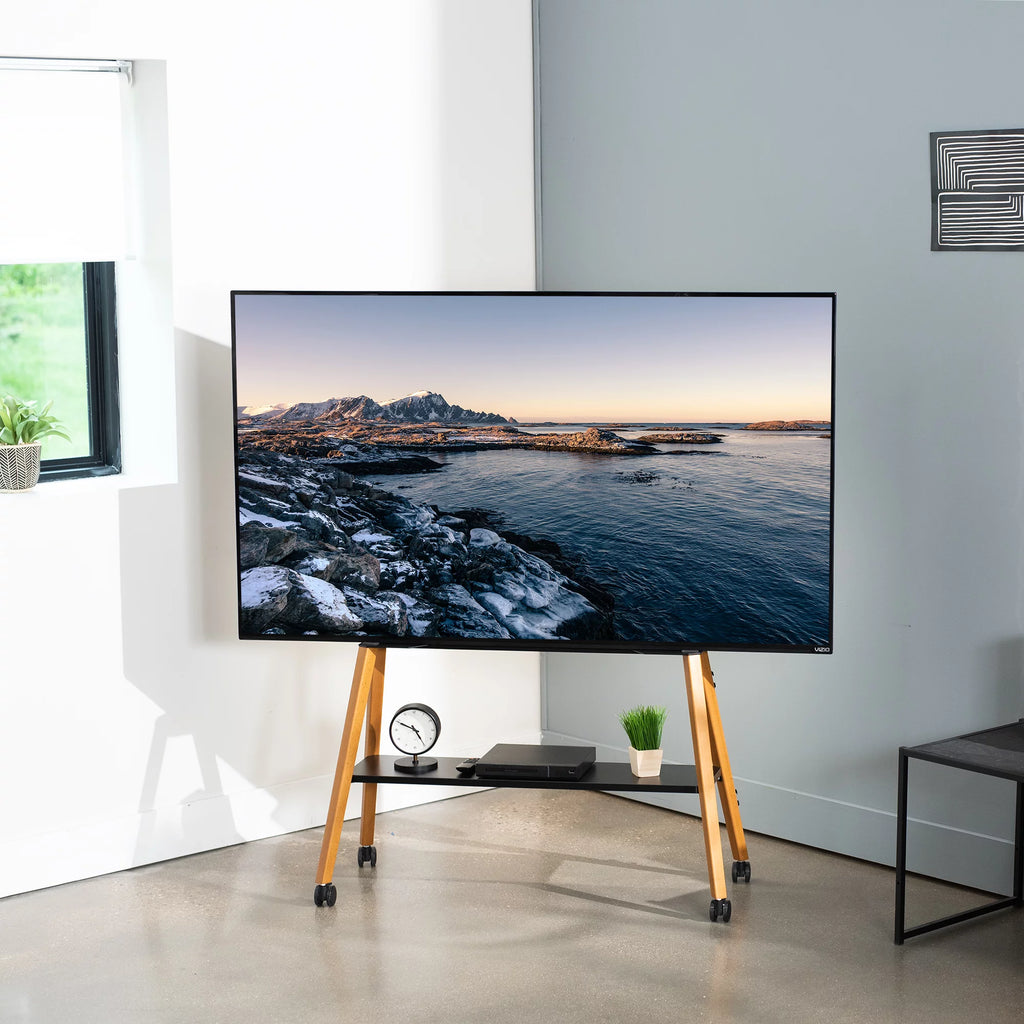 Rolling TV Floor Stand with Shelf, Fits 49" to 75" Screens H658640